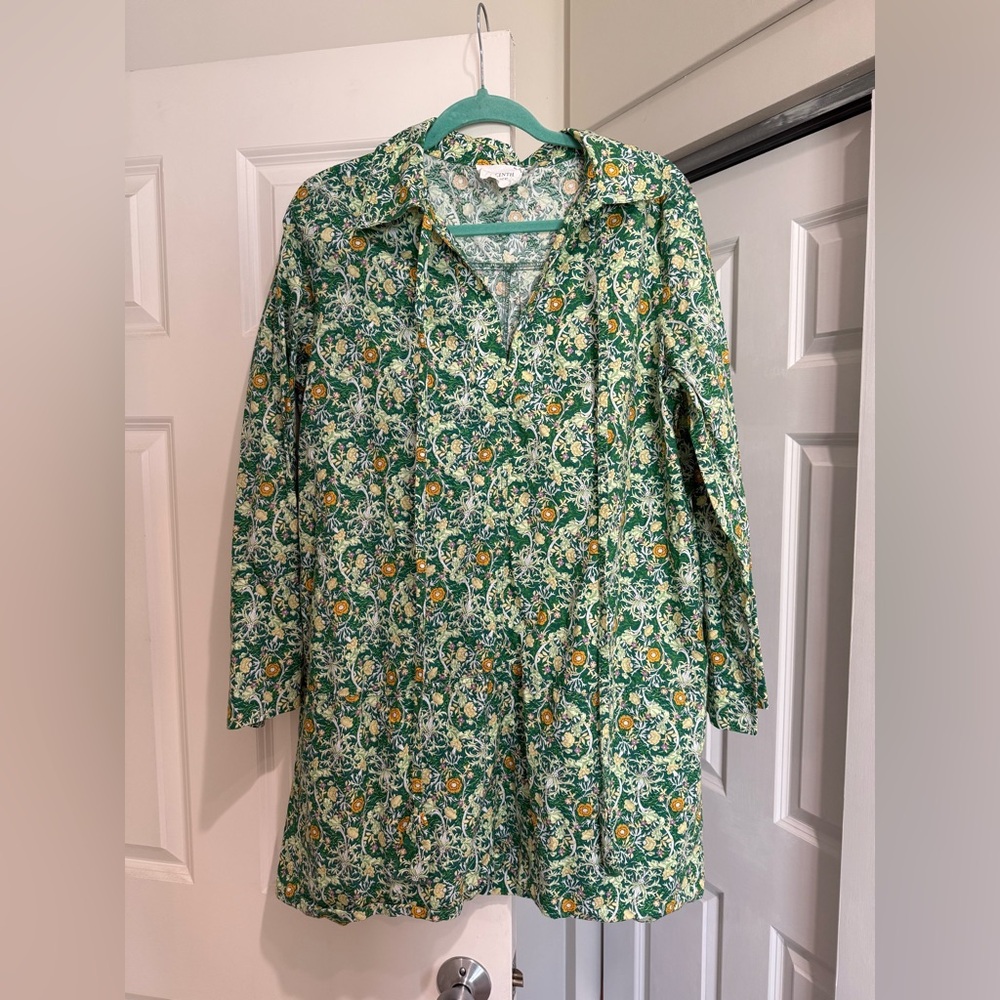 Tuckernuck Hyacinth House Long Sleeve Green Carrington Collared Mini Dress XL - Picture 7 of 11